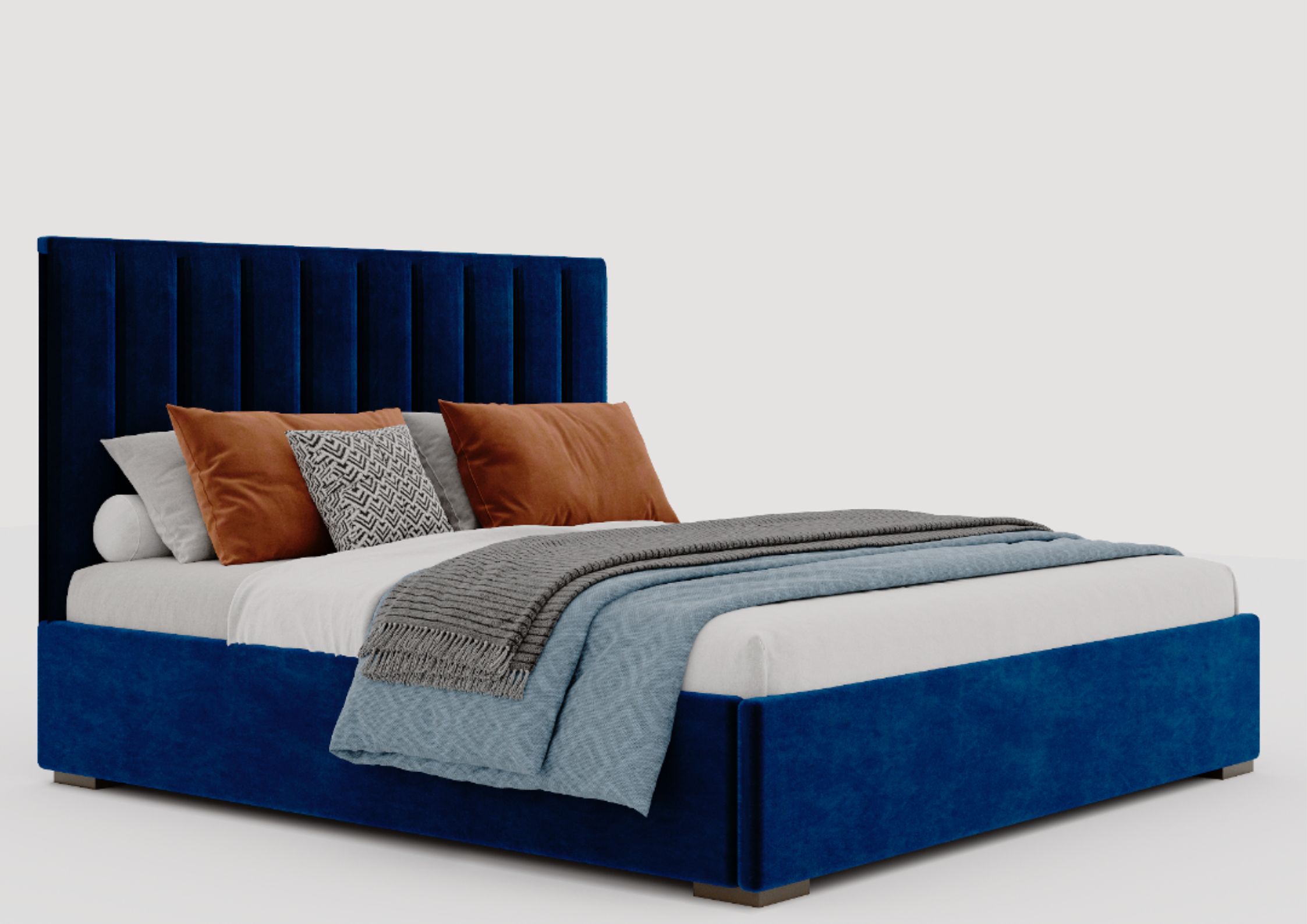 Granatowe łóżko 120x200cm